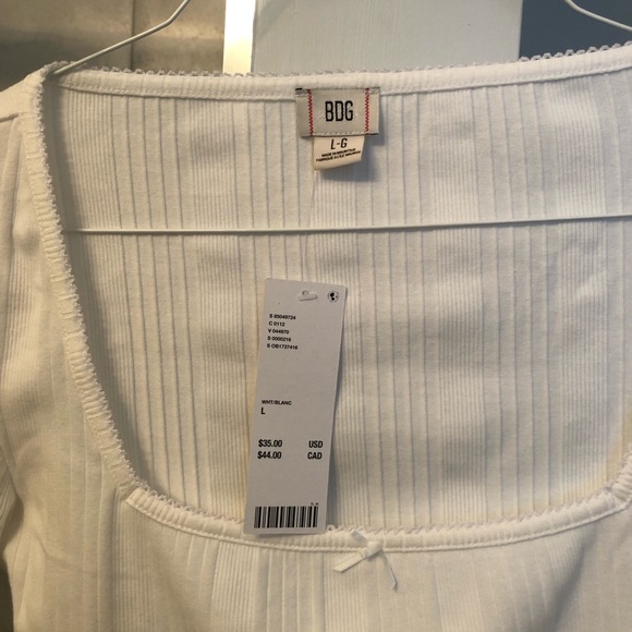 NWT Urban Outfitters BDG Callie Pointelle Long Sleeve Top - Picture 2 of 4